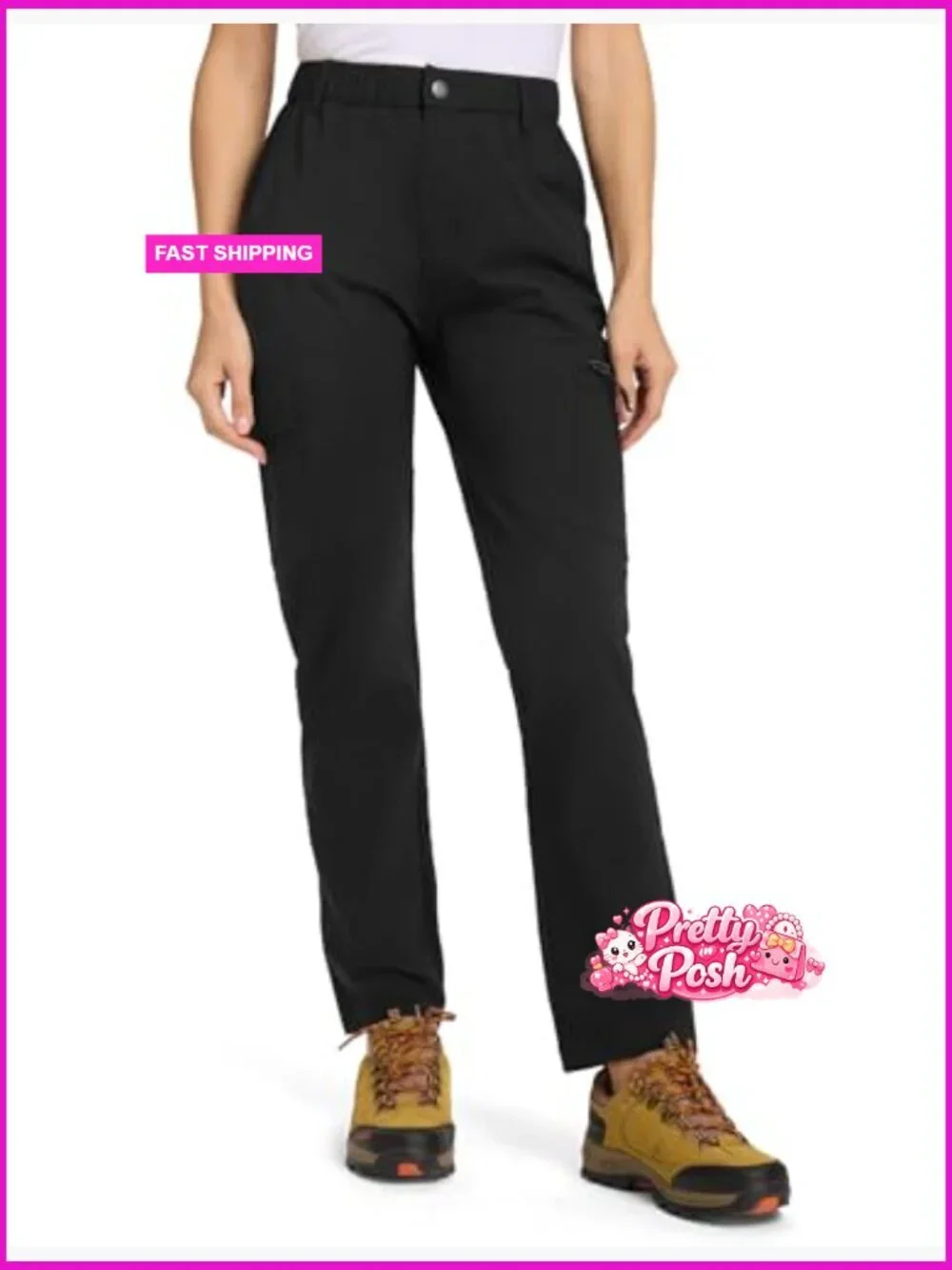 Women's Hiking Cargo Pants Water Resistant Quick Dry Lightweight 6 Pockets